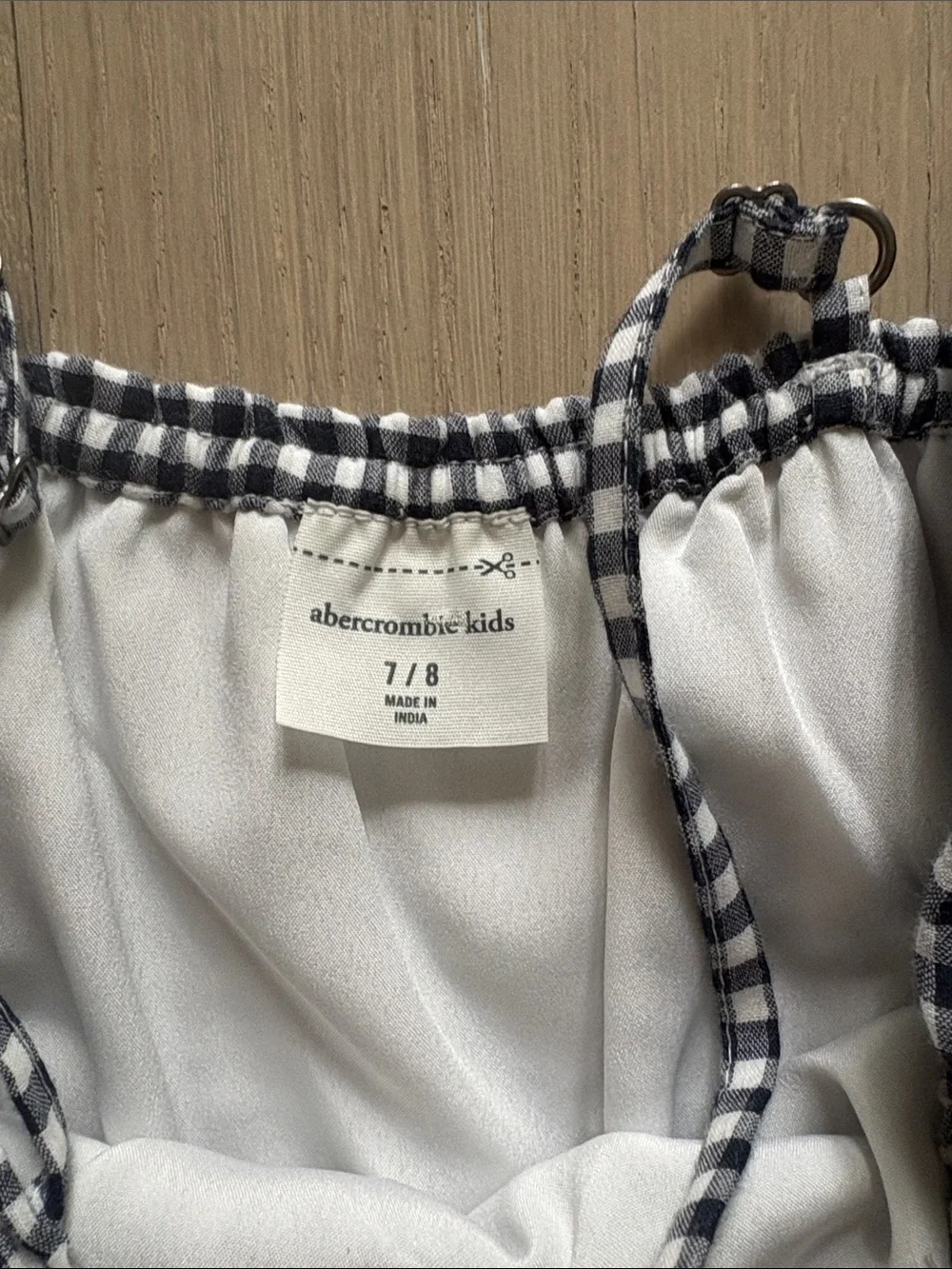 Abercrombie kids Gingham jumpsuit off the shoulder size 7/8
